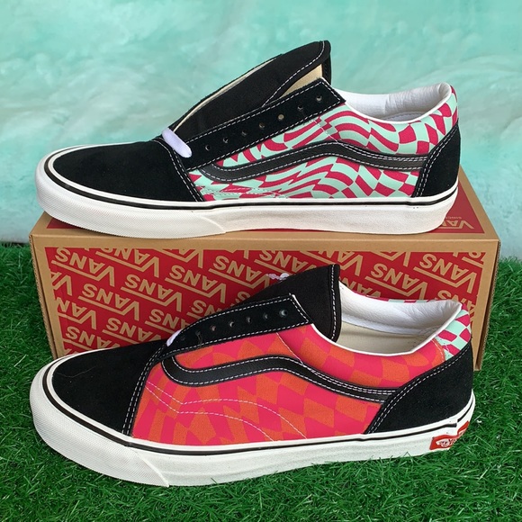 VANS OLD SKOOL TWIST WRAP CHECKER BLACK/CABARET MN - Picture 2 of 16